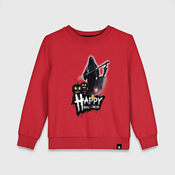 Свитшот хлопковый детский Тыквы на кладбище, цвет: красный