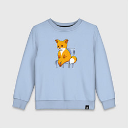 Свитшот хлопковый детский Лиса из мема, цвет: мягкое небо