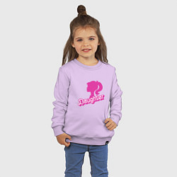 Свитшот хлопковый детский Дочь - силуэт Барби, цвет: лаванда — фото 2
