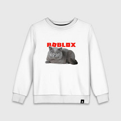 Свитшот хлопковый детский Кот roblox, цвет: белый