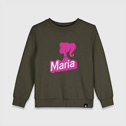 Свитшот хлопковый детский Мария - силуэт Барби, цвет: хаки