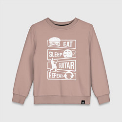 Свитшот хлопковый детский Eat sleep guitar, цвет: пыльно-розовый