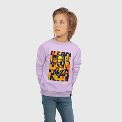 Свитшот хлопковый детский Нейросеть рисует Лизу - стилизация, цвет: лаванда — фото 2