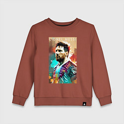 Свитшот хлопковый детский Lionel Messi - football - striker, цвет: кирпичный