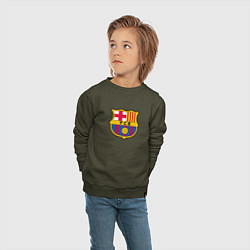 Свитшот хлопковый детский Barcelona fc sport, цвет: хаки — фото 2