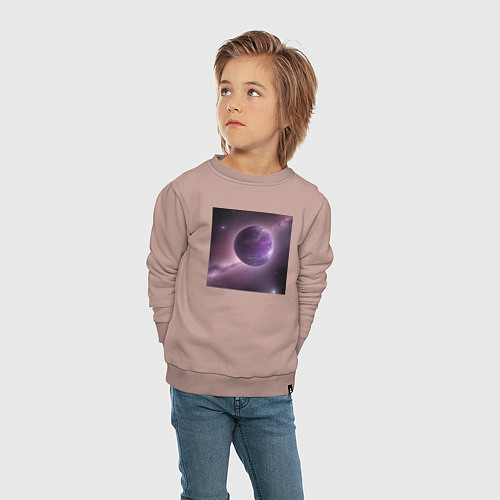 Детский свитшот Планета фиолет / Пыльно-розовый – фото 4