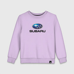 Свитшот хлопковый детский Subaru sport auto, цвет: лаванда