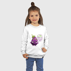 Свитшот хлопковый детский Баклажаново - баклажану фиолетово, цвет: белый — фото 2