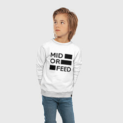 Свитшот хлопковый детский Mid or feed, цвет: белый — фото 2