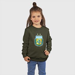 Свитшот хлопковый детский Аргентина клуб, цвет: хаки — фото 2