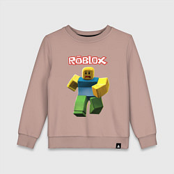 Свитшот хлопковый детский Roblox бегущий персонаж, цвет: пыльно-розовый