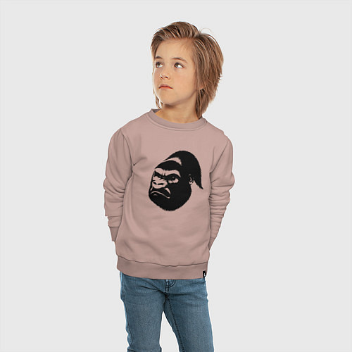 Детский свитшот Голова гориллы / Пыльно-розовый – фото 4