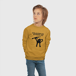 Свитшот хлопковый детский Counter strike 2 мем, цвет: горчичный — фото 2