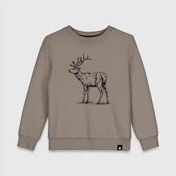 Свитшот хлопковый детский Олень сзади, цвет: утренний латте