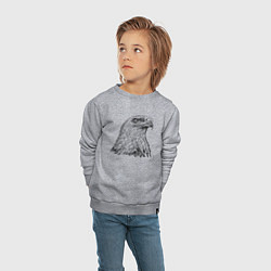 Свитшот хлопковый детский Орёл в профиль, цвет: меланж — фото 2