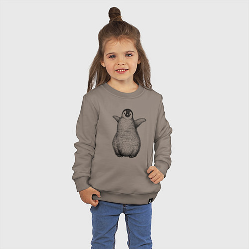 Детский свитшот Пингвинёнок анфас / Утренний латте – фото 3