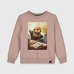 Детский свитшот Выдра с комьютером
