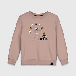 Свитшот хлопковый детский Stay spooky, цвет: пыльно-розовый