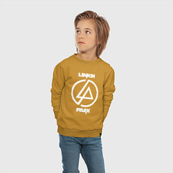 Свитшот хлопковый детский Linkin Park logo, цвет: горчичный — фото 2