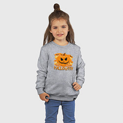 Свитшот хлопковый детский Orange holiday halloween, цвет: меланж — фото 2