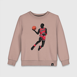 Свитшот хлопковый детский Retro Jordan, цвет: пыльно-розовый