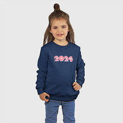Свитшот хлопковый детский Цифры новый год 2024, цвет: тёмно-синий — фото 2
