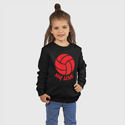 Свитшот хлопковый детский Volleyball my love, цвет: черный — фото 2