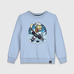 Свитшот хлопковый детский Гомер Симпсон - хоккейный нападающий, цвет: мягкое небо