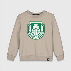 Свитшот хлопковый детский Boston Celtics team, цвет: миндальный