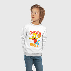Свитшот хлопковый детский Чикаго Буллз Барт Симпсон, цвет: белый — фото 2