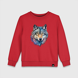 Свитшот хлопковый детский Перламутровый волк, цвет: красный
