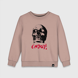 Свитшот хлопковый детский Depeche Mode - Enjoy skull, цвет: пыльно-розовый