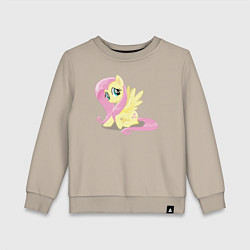 Свитшот хлопковый детский Флаттершай из My Little Pony в кино, цвет: миндальный