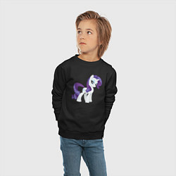 Свитшот хлопковый детский Рарити из My Little Pony в кино, цвет: черный — фото 2