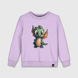 Свитшот хлопковый детский Символ года маленький дракоша, цвет: лаванда