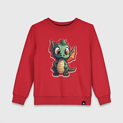 Свитшот хлопковый детский Символ года маленький дракоша, цвет: красный