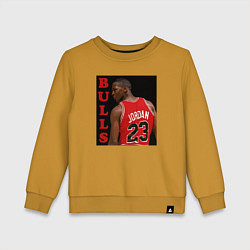Свитшот хлопковый детский Bulls Jordan, цвет: горчичный