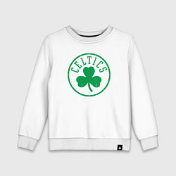 Свитшот хлопковый детский Boston Celtics clover, цвет: белый