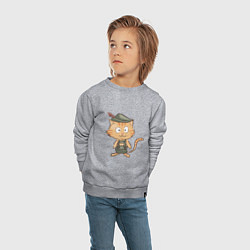 Свитшот хлопковый детский Робин Кот, цвет: меланж — фото 2
