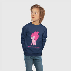 Свитшот хлопковый детский Пинки Пай с гривой дыбом, цвет: тёмно-синий — фото 2