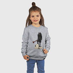 Свитшот хлопковый детский Камерамен победил скибиди туалет, цвет: меланж — фото 2