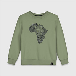 Свитшот хлопковый детский African leopard, цвет: авокадо