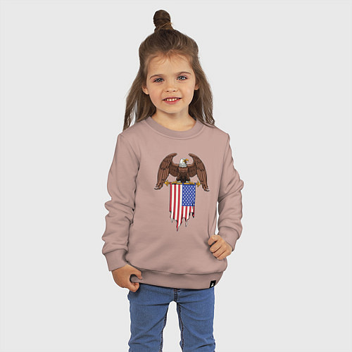 Детский свитшот США орёл / Пыльно-розовый – фото 3