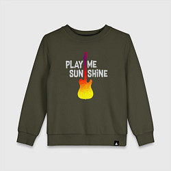 Свитшот хлопковый детский Play me sunshine, цвет: хаки