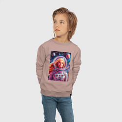 Свитшот хлопковый детский Красавица Барби в космосе - нейросеть, цвет: пыльно-розовый — фото 2