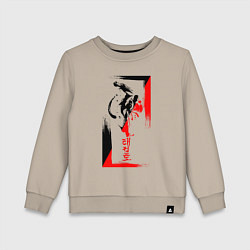 Свитшот хлопковый детский Боевые искуства black and red, цвет: миндальный