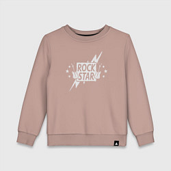 Свитшот хлопковый детский Guitar rock star, цвет: пыльно-розовый