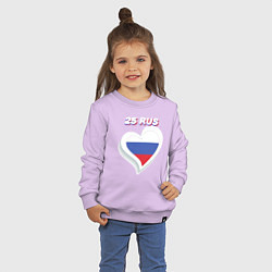 Свитшот хлопковый детский 25 регион Приморский край, цвет: лаванда — фото 2
