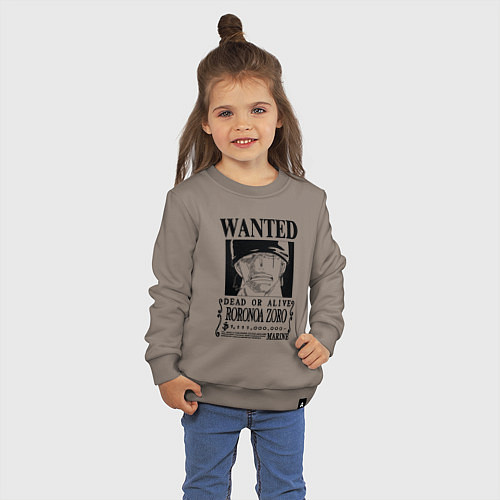 Детский свитшот Награда за голову Ророноа Зоро One Piece / Утренний латте – фото 3