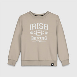 Свитшот хлопковый детский Ирландский бокс, цвет: миндальный